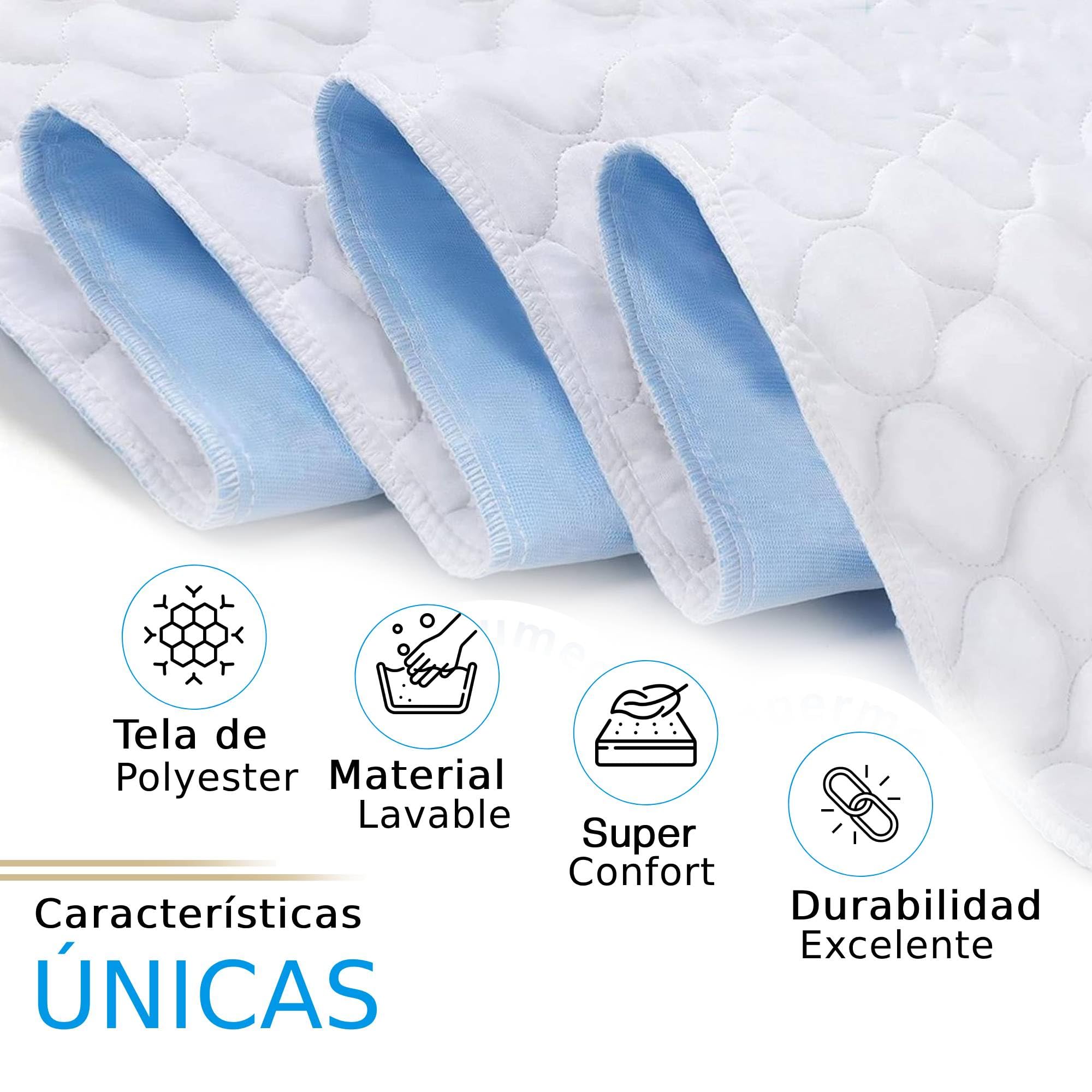 2 Empapadores Cama Adultos Lavables con Alas - (135x80cm) - Empapador Protector de Cama - Impermeables y Súper Absorbentes - Salvacamas - con Bolsa para Lavar Ropa Delicada.