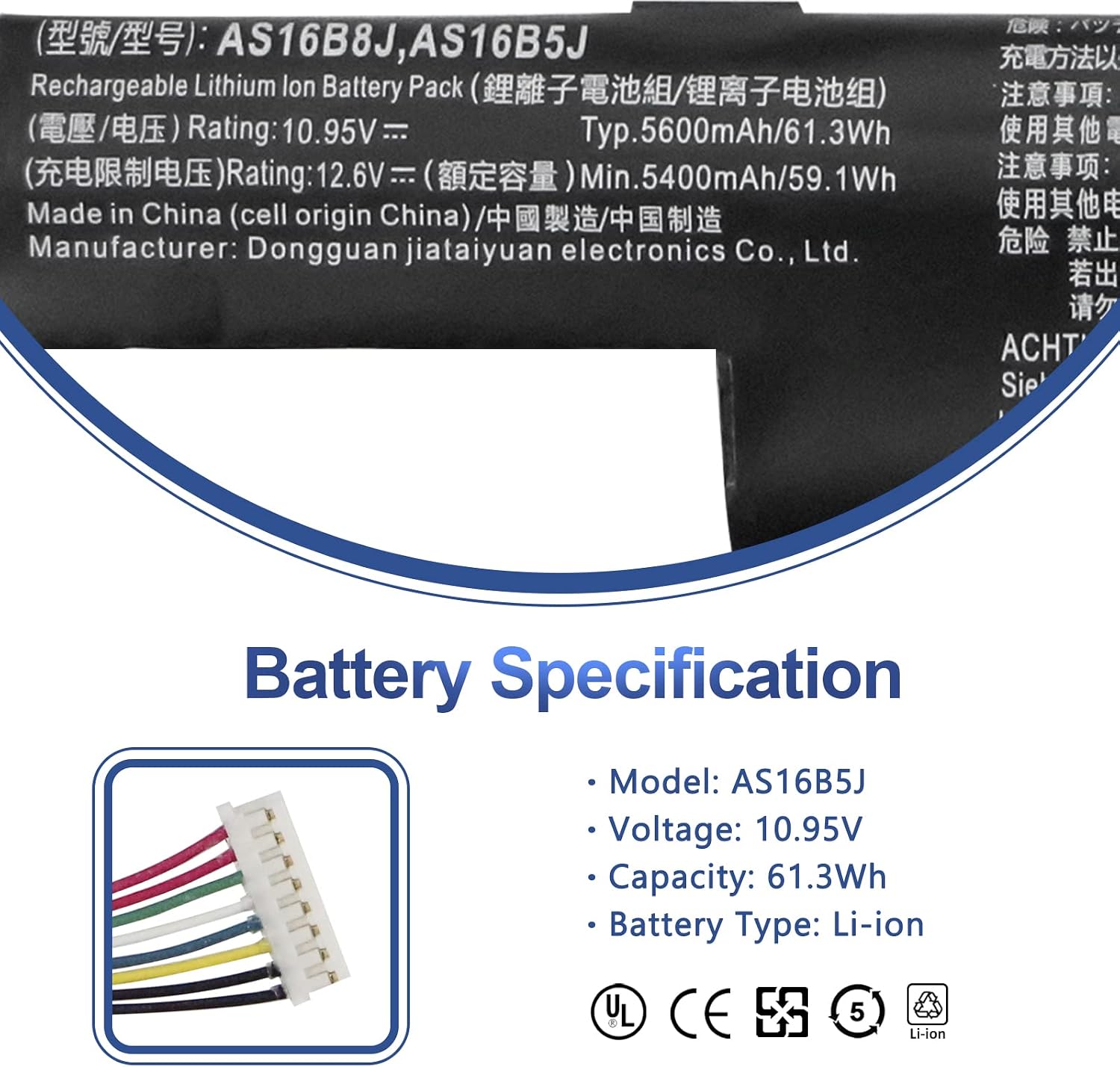 New Arrivals ANTIEE AS16B5J AS16B8J Battery for Acer Aspire 15.6 E5-575G E5-575G-53VG E5-575G-75MD E5-575-33BM E5-575G-57D4 E5-575G-5341 E5-575G-549D F5-573G 31CR19/66-2 3INR19/66-2 10.95V 61.3Wh 5600mAh Weekly Top Sale ANTIEE AS16B5J AS16B8J Battery for Acer Aspire 15.6 E5-575G E5-575G-53VG E5-575G-75MD E5-575-33BM E5-575G-57D4 E5-575G-5341 E5-575G-549D F5-573G 31CR19/66-2 3INR19/66-2 10.95V 61.3Wh 5600mAh