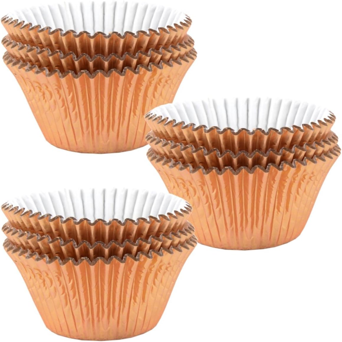 High Quality Metallic Muffin, Cupcake Cases - Triple Pack (135 Cases) (Rose Gold)