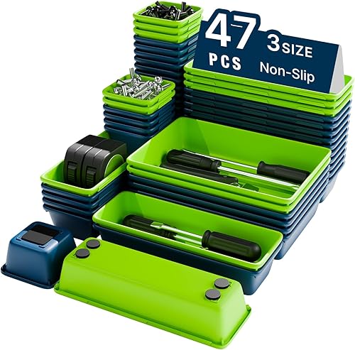 Miniatura 11 de Bandejas Organizadoras de Caja de Herramientas, Organizador de Cajón de Cofre de Herramientas con Almohadillas de EVA Antideslizantes – 47 piezas