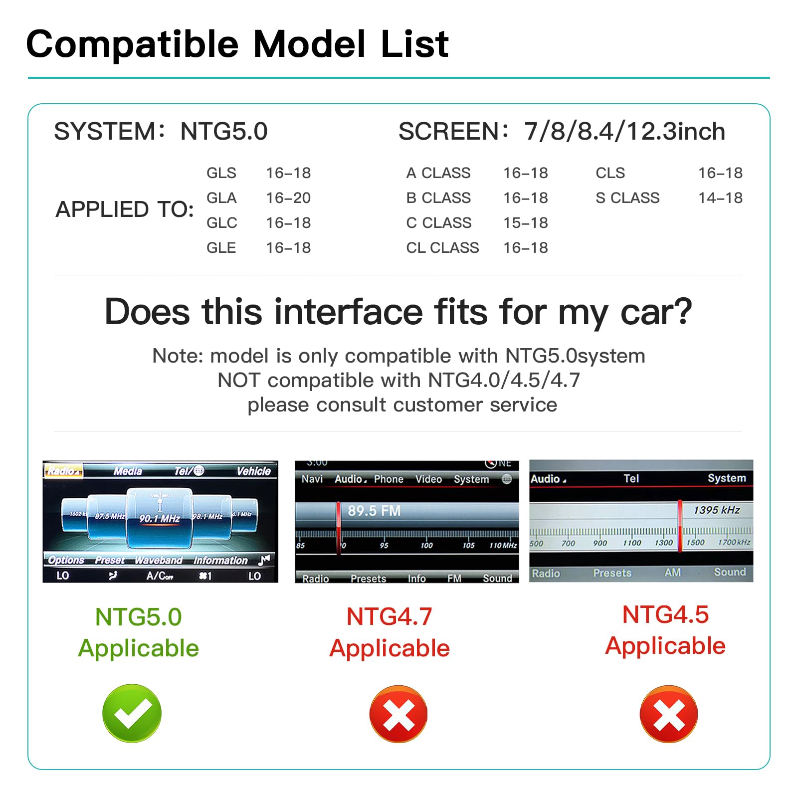 Wireless CarPlay/Android Auto per Mercedes Benz Classe A B C E GLA CLA CLE W205 W176 C117 W246 W167 NTG5.0