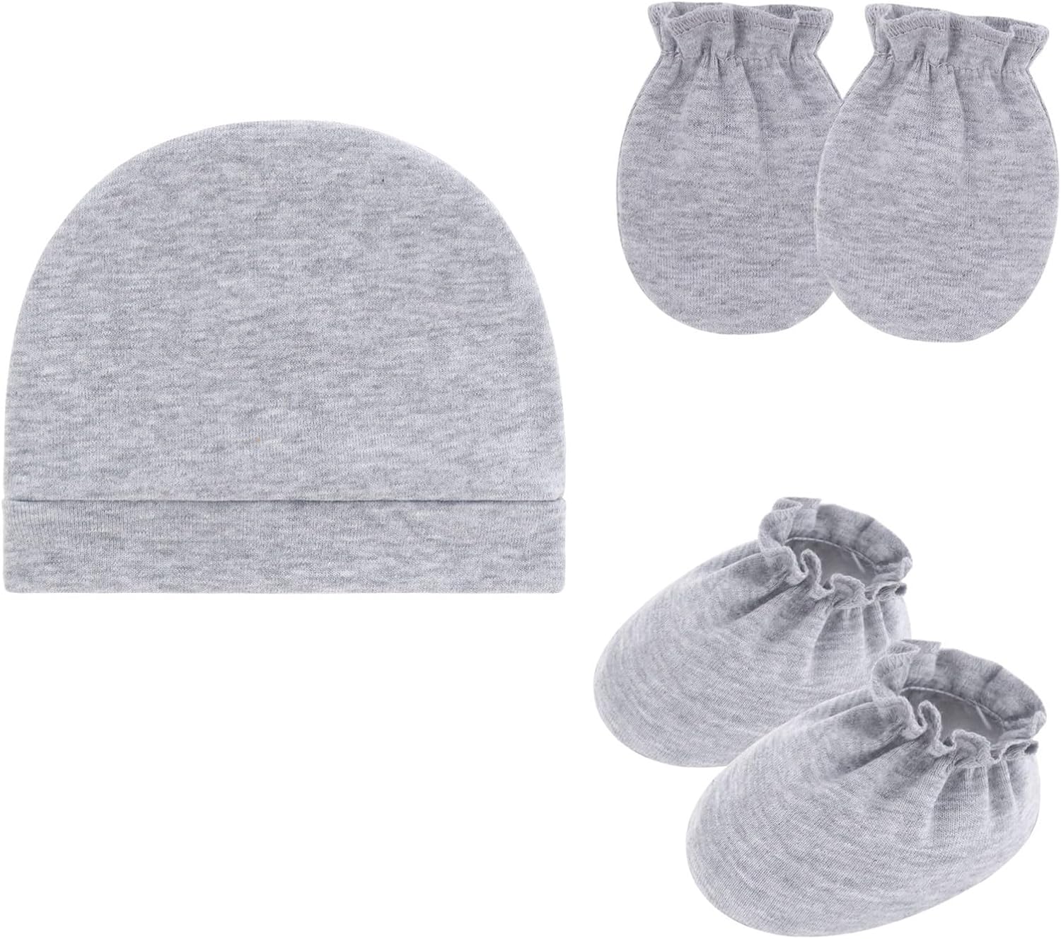 Newborns Fetal Hat Gloves Foot Protective Gear Soft Stretchable Cotton Mittens Socks & Footies for Infants Daily Toddler Foot