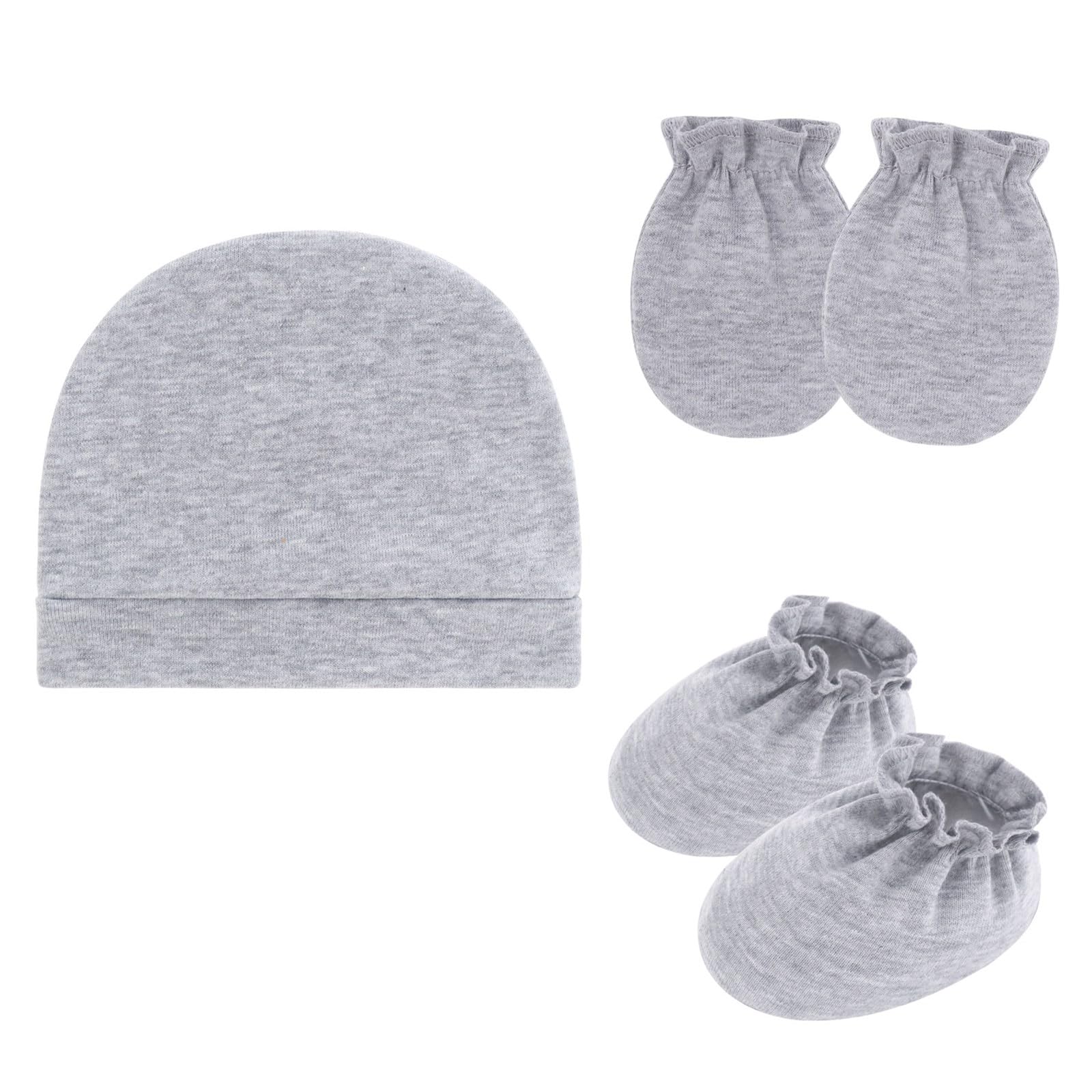KMGDM Newborns Baby Scratch Proof Mittens Booties and Bonnet Hat Soft Cotton Headwear Breathable Design for Infant Protections Newborns Hat