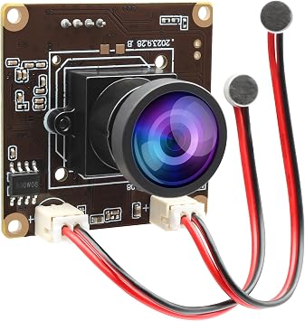ELP 5MP USB Camera Module with Dual Microphone for Computer & Laser Engraver - 1944P USB Security Camera for Raspberry Pi 120 Low Distortion Lens