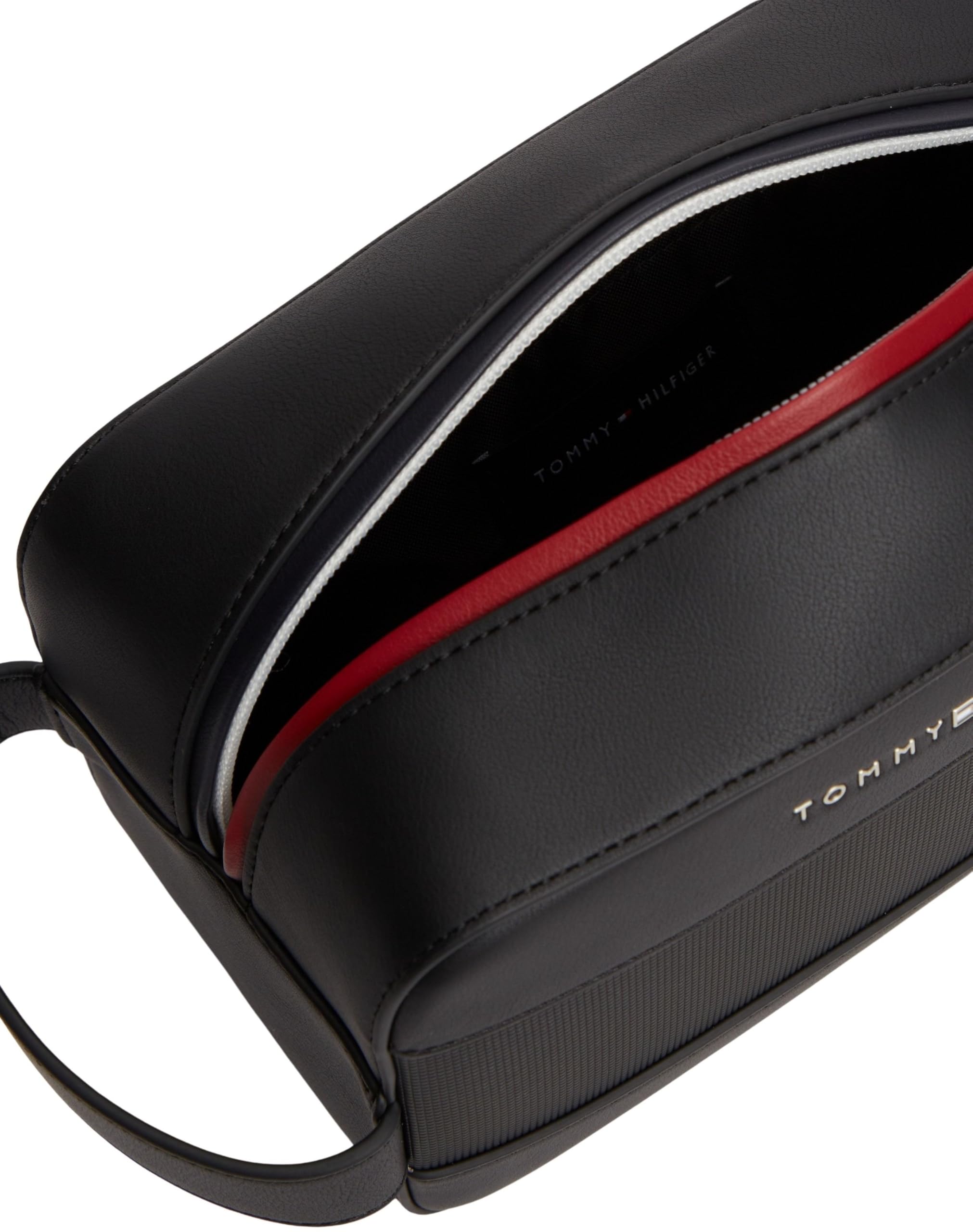 Tommy Hilfiger TH Foundation Washbag Am0am14161, Borsa da Bagno Uomo, Black (Black), One Size