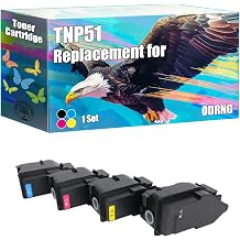 Compatible with Konica Minolta TNP51 Toner Cartridge Work for Konica Minolta Bizhub C3100 C3110 Printers, with Chip, High Yield 6000 Pages, Bright Colors Clear Printing 4-Pack BK/C/M/Y