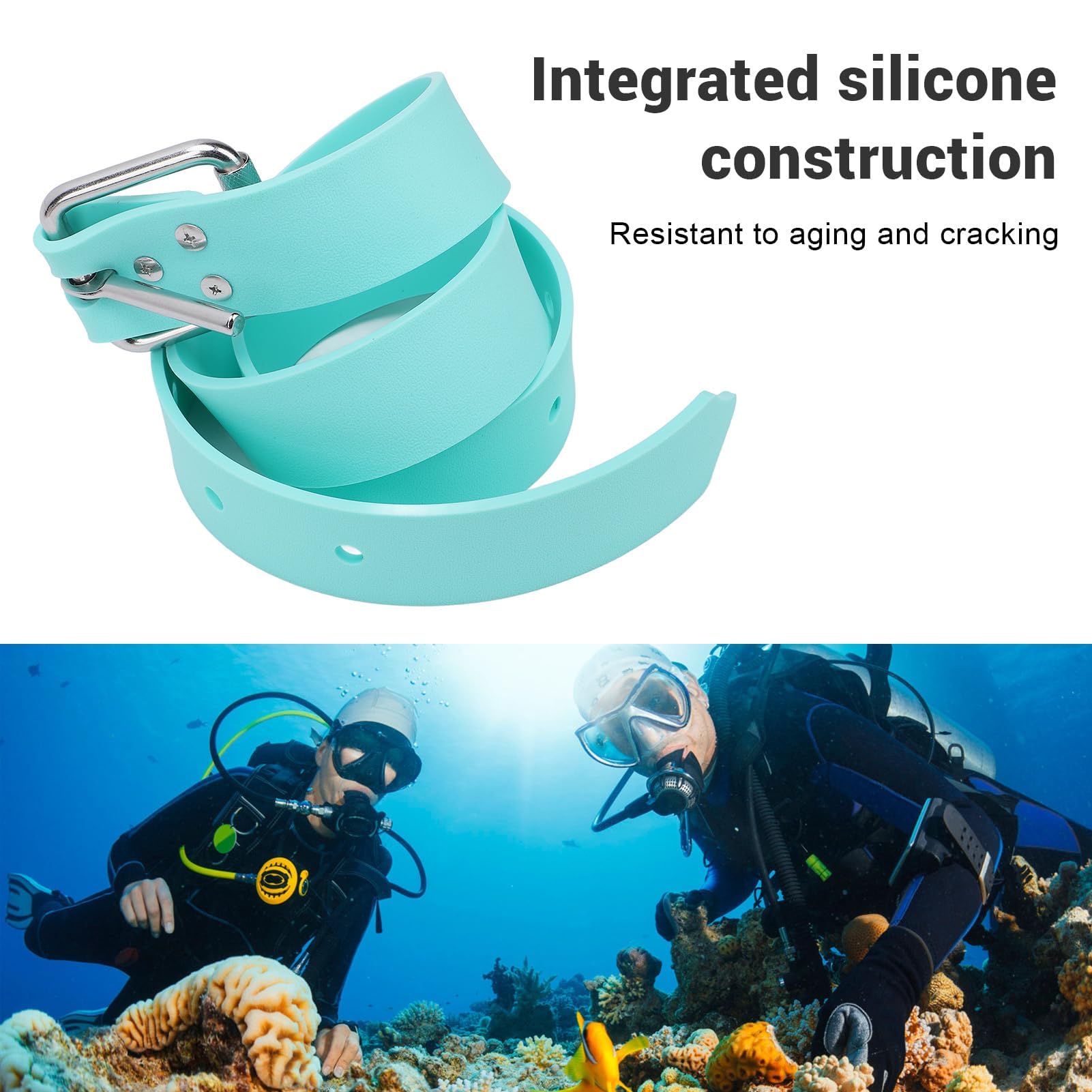 Cintura di peso professionale per immersioni, anti-scivolamento, in silicone, regolabile, con fibbia in acciaio rapido, per rilascio rapido per immersioni, immersioni, pesca a lancia