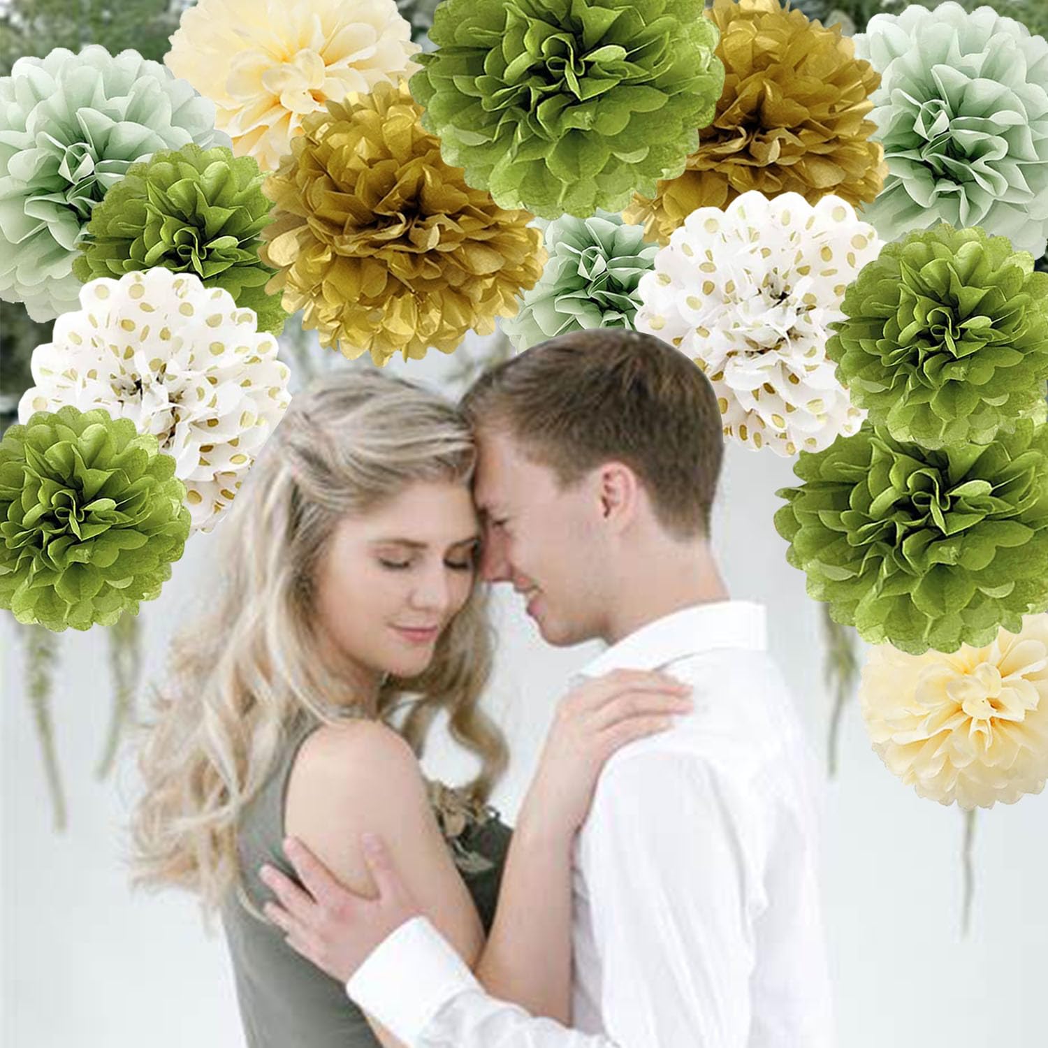 12 Seidenpapier-Pompons In Naturtönen – DIY-Deko Für Baby-Party, Hochzeit & Mehr