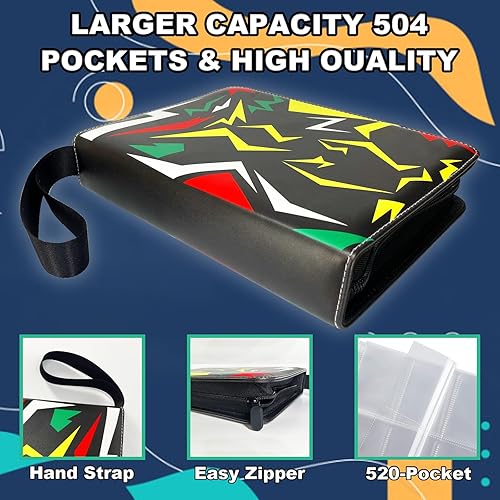 Miniatura 4 de Carpeta de tarjetas de 9 bolsillos, con 990 bolsillos, 55 fundas para tarjetas intercambiables, álbum de coleccionista para niños y niñas, regalo