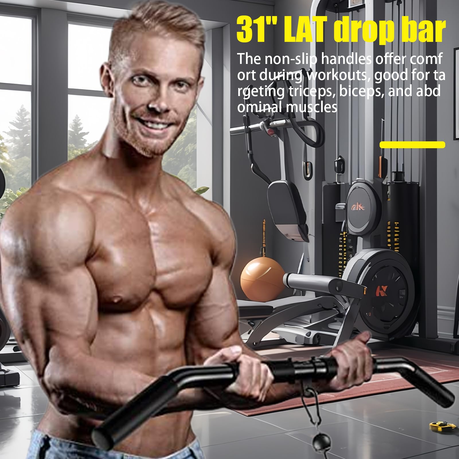 Down Down Actain, LAT Pulldown Actaints 31 LAT Załącznia z rękawami bez | Domowe akcesoria do gimnastyki do pomieszczenia lub na zewnątrz, trening, trening