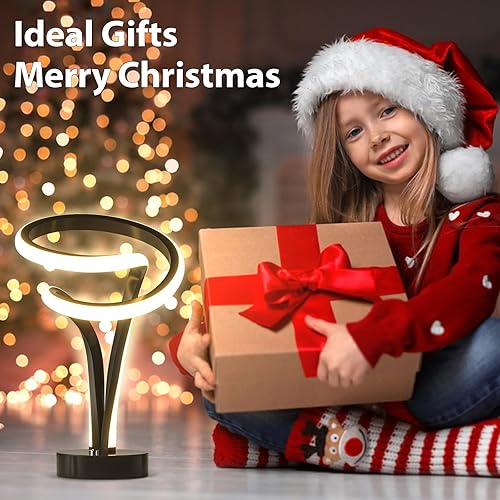 Miniatura 6 de Moderna lámpara de mesa RGB en espiral, única, 7 colores, 10 modos de luz, LED, regulables al tacto, lámparas de mesita de noche frescas para sala