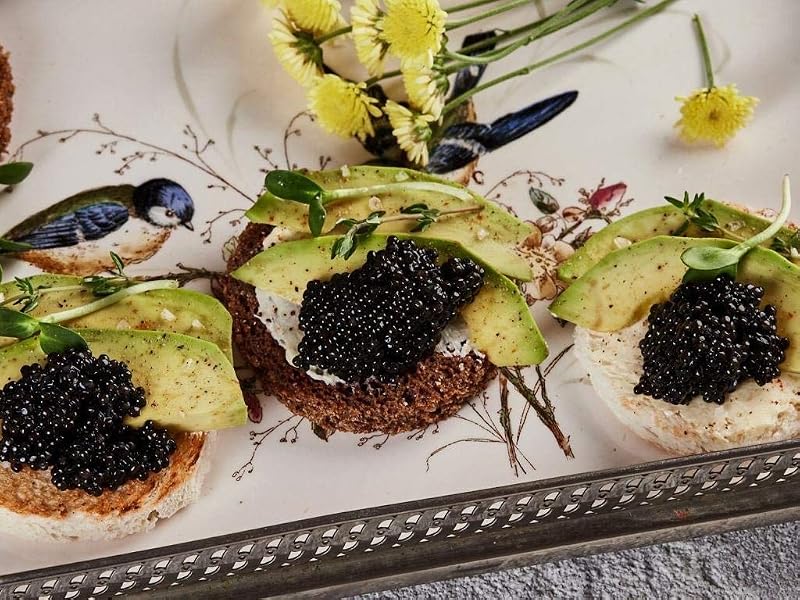 Schwarzer Störkaviar | Sibirischer Stör | Acipenser baerii | Fischkaviar | Malossol-Kaviar | Schwarzer Kaviar | Marke - TSARINE Caviar | Kostenlose Express-Kühllieferung (50g)