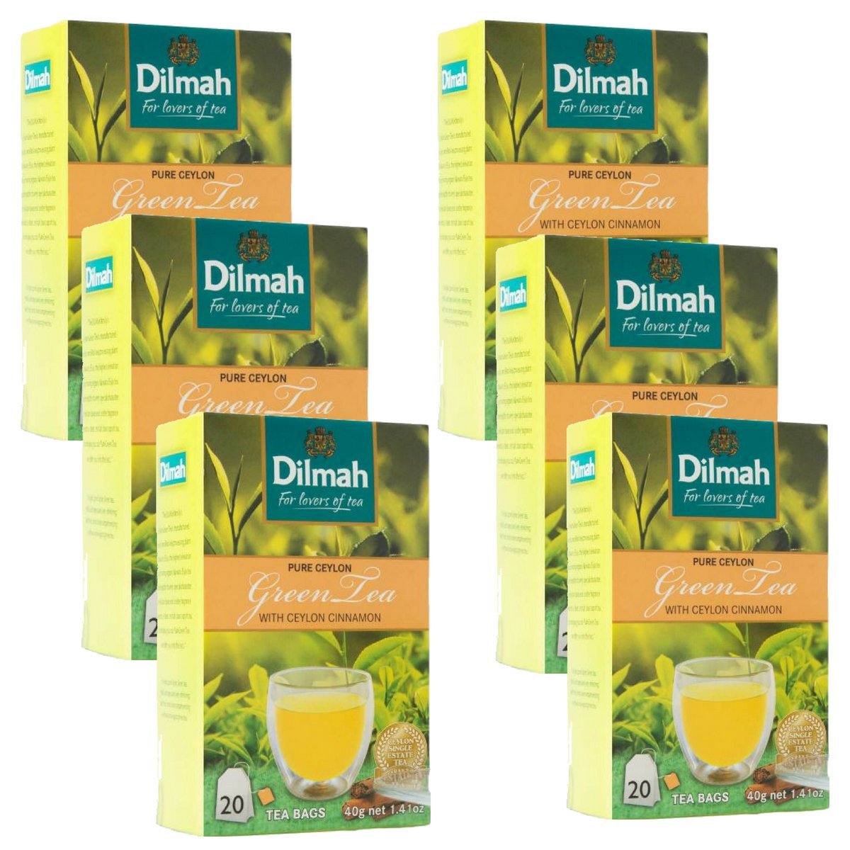 Buy Dilmah Pure Ceylon Cinnamon Flavored Green Tea 20 Tea Bags X 6