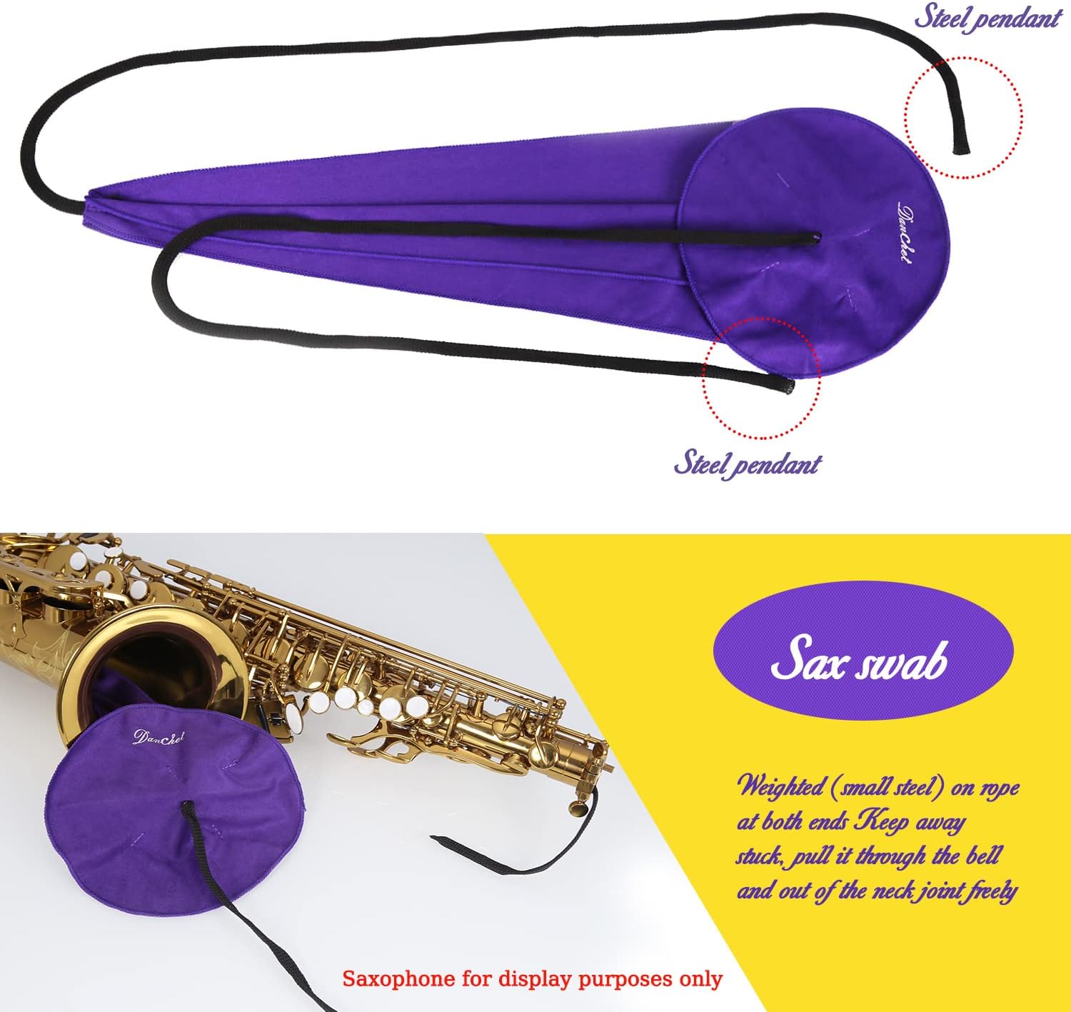 Saxophone Cleaning Kit, Alto Saxophone Maintenance Cleaning Kit with Key Oil, Cork Grease, Cotton Swabs, Cleaning Cloth, Thumb Rest, Mouthpiece Brush, Etc.