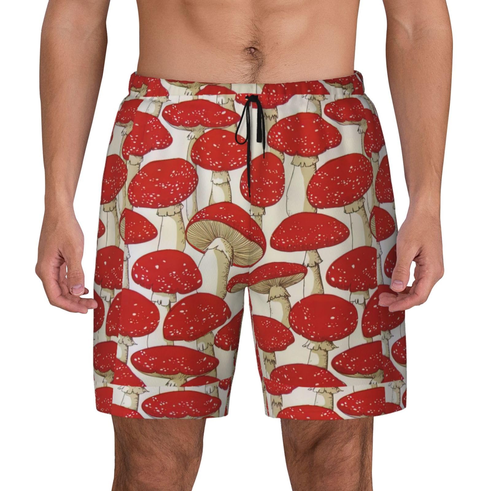 Short de bain champignon rouge et blanc homme léger - 8