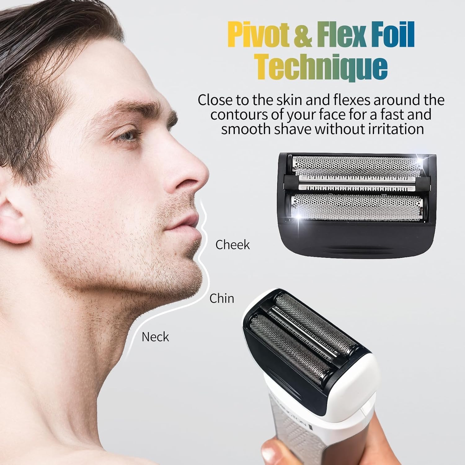 Tête de rechange et lame de coupe pour rasoir Remington SPF-PF | modèle PF7400 et PF7500 (noir, 2 paquet)