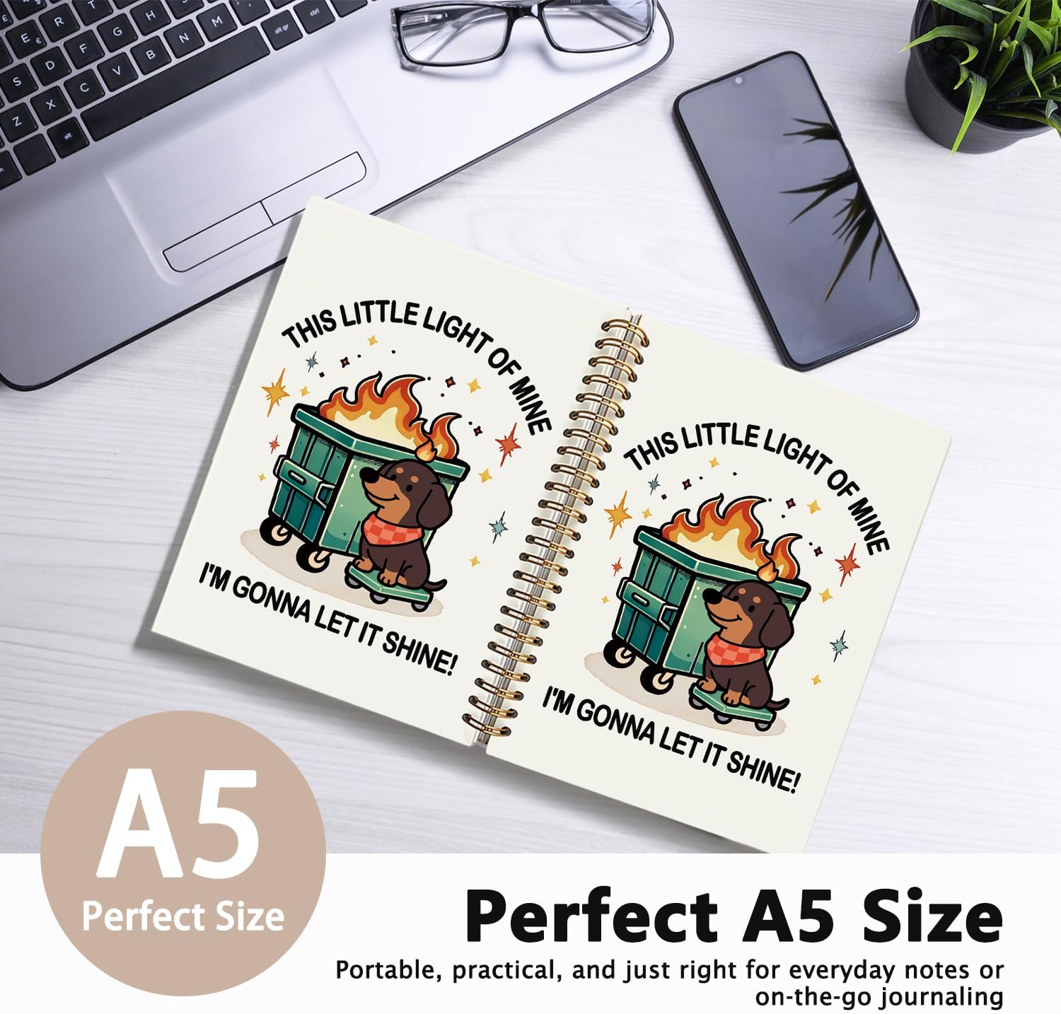 LIANGW Funny Dumpster Dachshund Notebook Journal Gifts for Women image 2