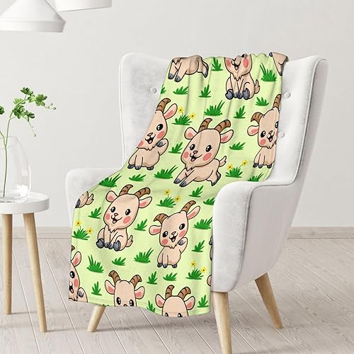 Miniatura 2 de Manta de cabra suave, mullida y cálida, manta pequeña de 40 x 50 pulgadas para sofá, manta deportiva verde, regalos para niñas y niños