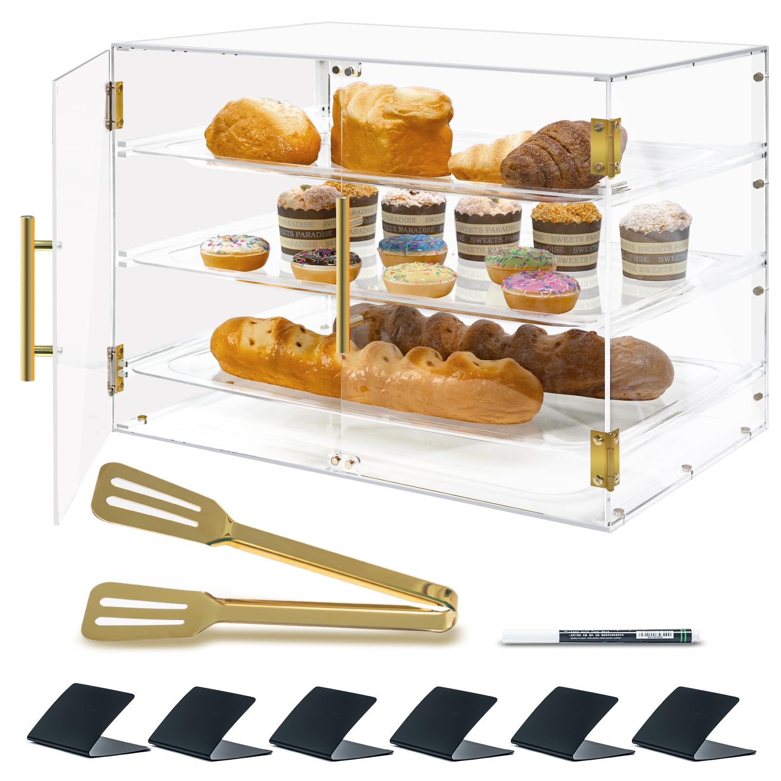 KONOTE 3 Tray Bakery Display Case for Commercial Countertop, 21