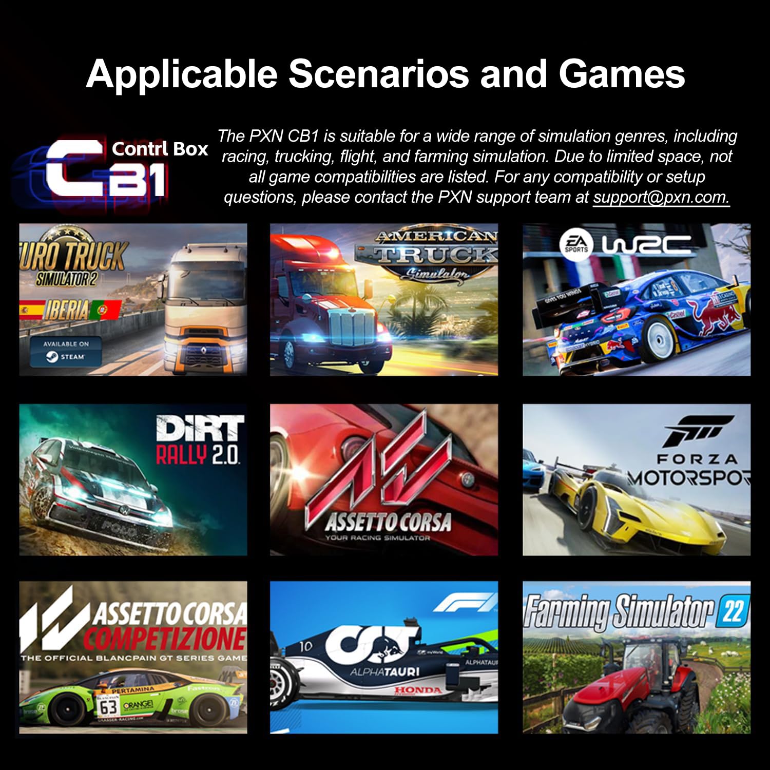 PXN CB1 Gaming Button Box – Sim Drive Control with 19 Buttons (9 Types), 30 Programmable Options, RGB Backlight, USB – Compatible with Windows PC – For Racing, Truck, Farming & Flight Simulators - Image 7