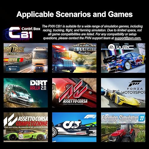 Vista 7 de PXN CB1 Gaming Button Box – Sim Drive Control with 19 Buttons (9 Types), 30 Programmable Options, RGB Backlight, USB – Compatible with Windows PC