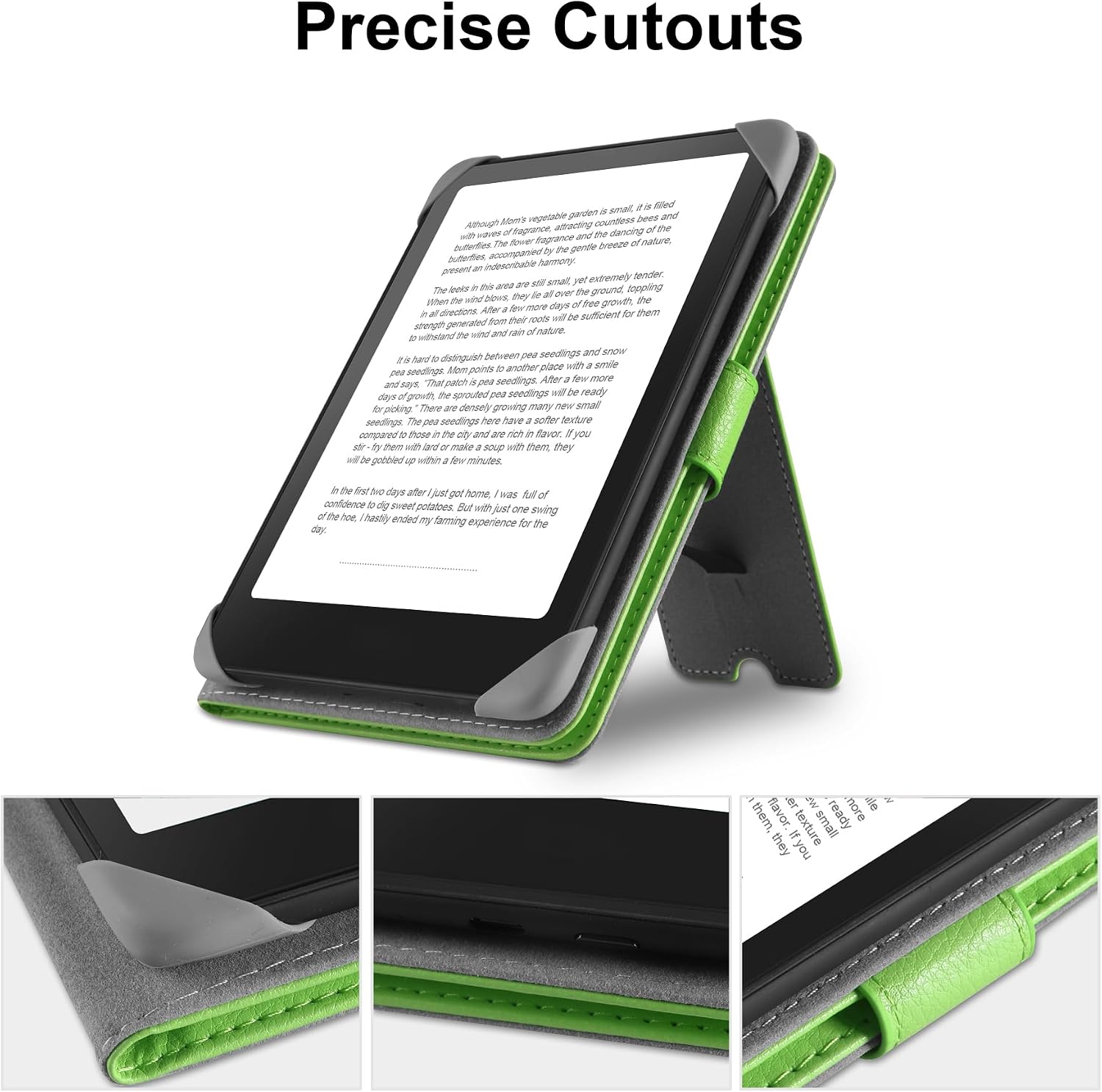 HoYiXi Universal Case for 7 inch Kindle Paperwhite/Colorsoft 2024 Compatible with 6.8" Paperwhite Kobo Clara HD/Kobo Clara 2E eReader Protective Cover with Foldable Stand Built-in Pocket,Light Green