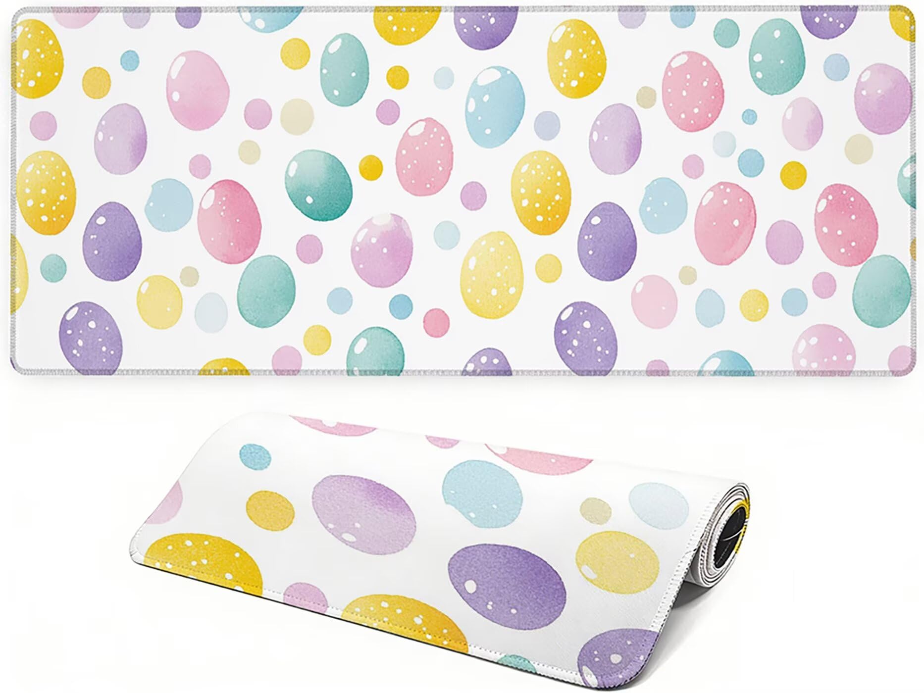 Lpfieonn Einfach Großes Schreibtischunterlage, XXL Schreibtischunterlagen, Weiß XXL Wasserdicht Gaming Mousepad mit Vernähter Rand und Rutschfeste Gummibasis, für Laptop/Hause/Büro 120x60cm PF-2671