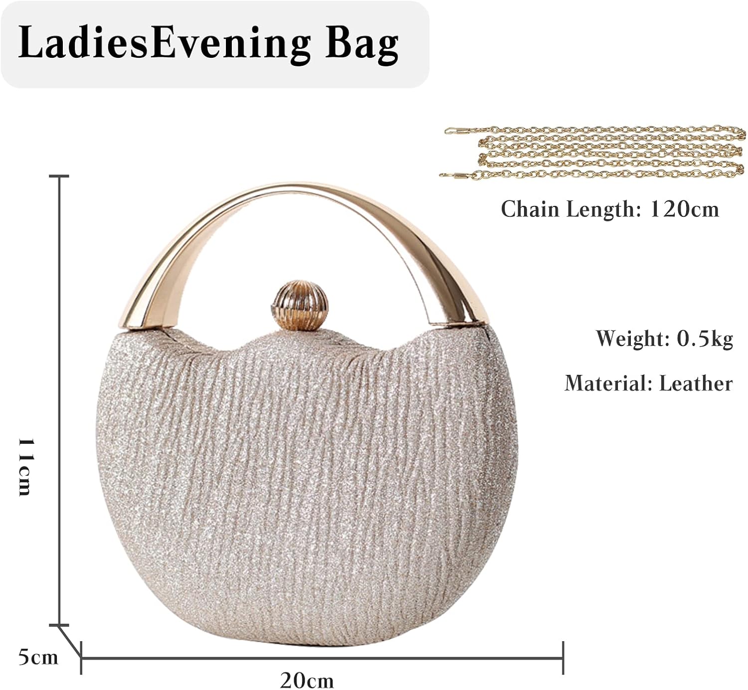 CORIOS Women Evening Bag Glitter Clutch Bag Bridal Wedding Purse Sparkly Handbag