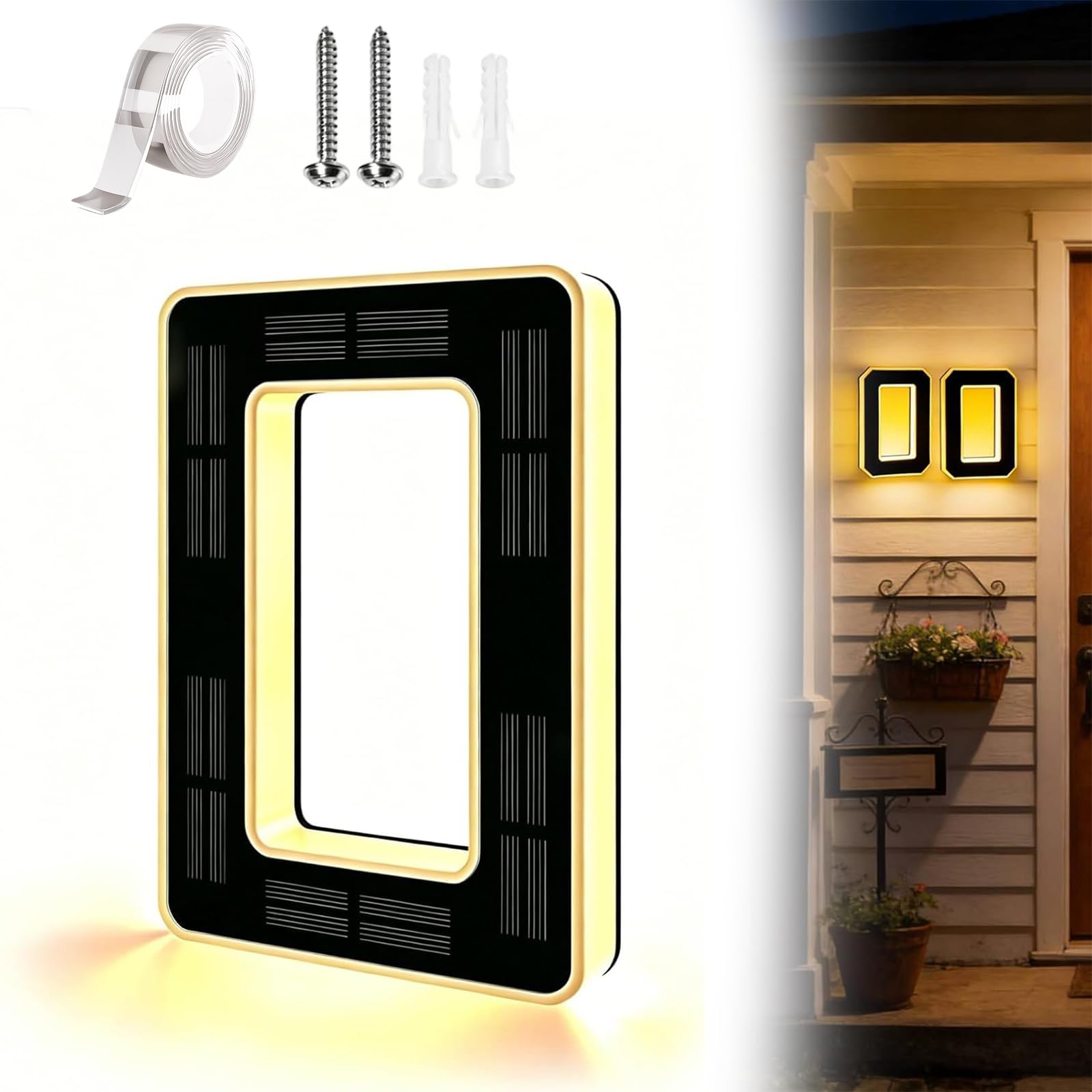 Solar Lighted House Numbers for Outside, Large 9 Inch Waterproof LED Address Numbers Signs, Modern Solar Powered Illuminated House Number Plaque for Exterior Night Visibility (0)
