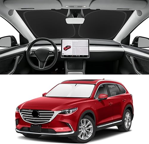 Miniatura 108 de Parasol de parabrisas de ajuste personalizado para Nissan Titan 2017-2024, bloquea los rayos UV y el calor, parasol de ventana delantera, fácil