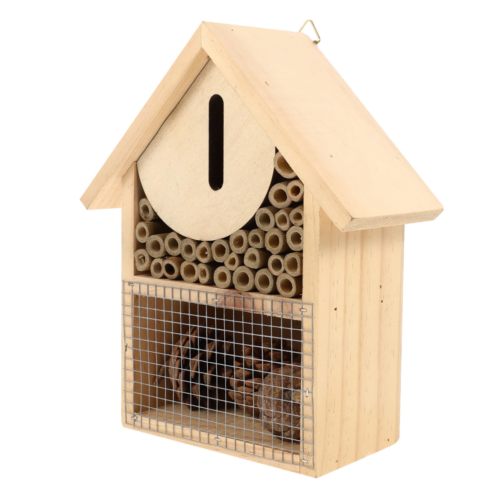 Casa per Api in Legno Sospesa Gancio, Rifugio per Insetti da Giardino Esterno