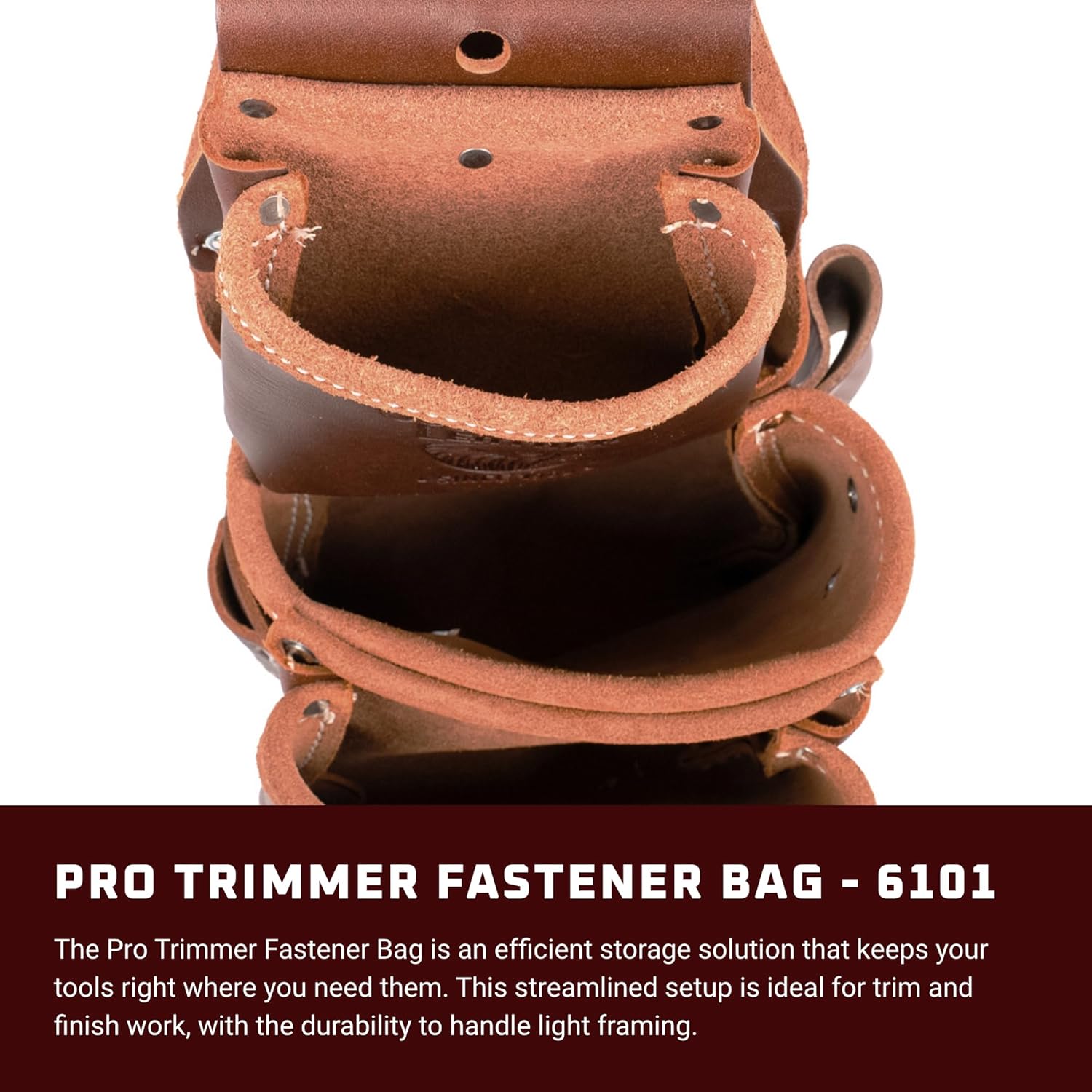 Occidental Leather Pro Trimmer Fastener Bag - 8 Pockets & Tool Holders - Made in USA