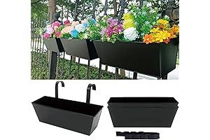 Rustic Teak Wood Hanging Planter Box With Carbonized Coating Stained Planters For Railing Fence