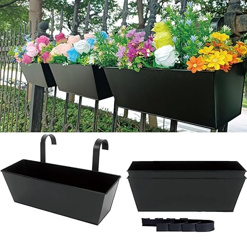3 Pcs Large Hanging Flower Pots for Railing Or Fence