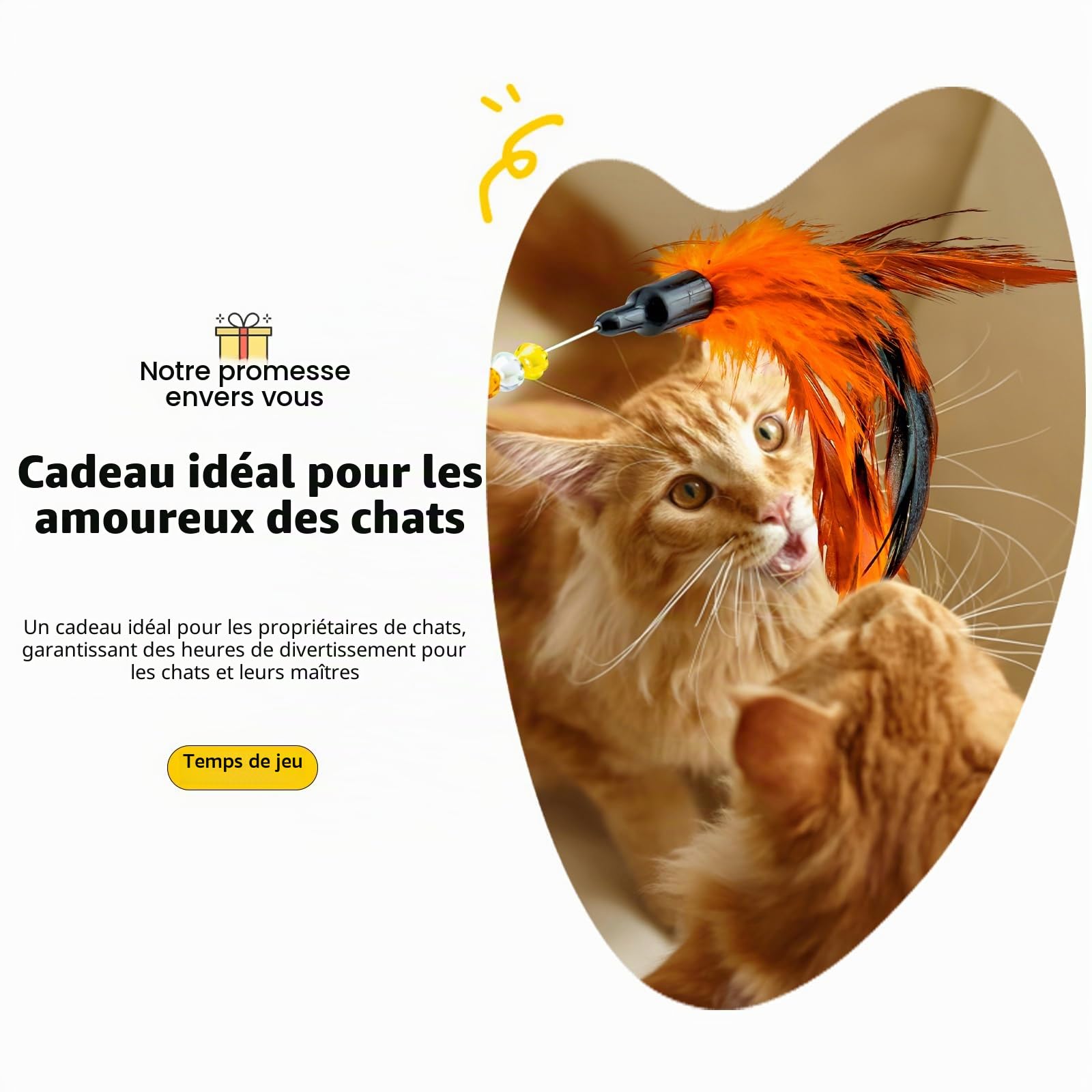 AIDIYA Jouets pour Chat avec Plumes et Baguette pour Chat Jouet en Forme de Plume pour Chat (Lot de 6)