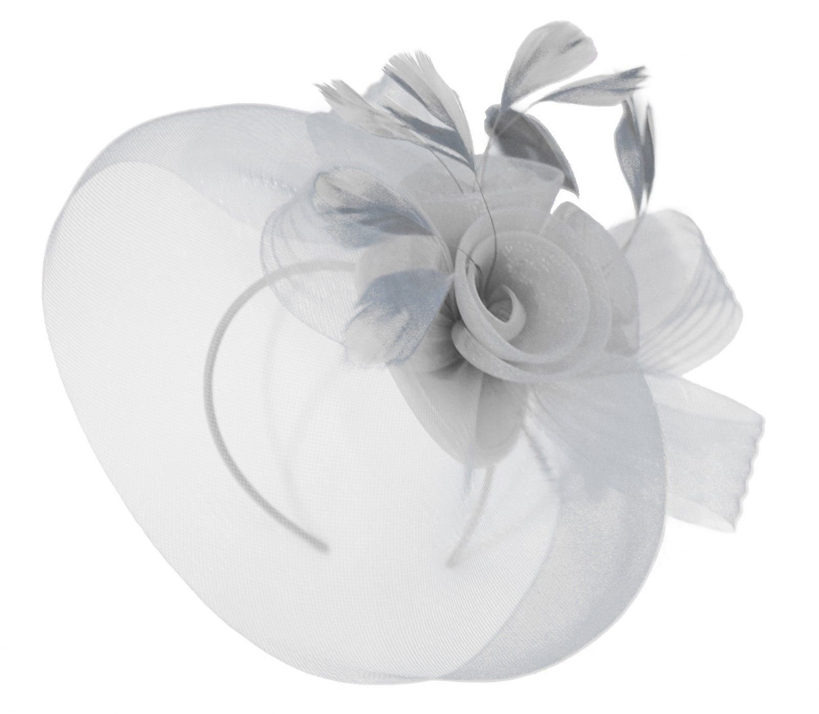 Buy Silver Feather Flower Fascinator 