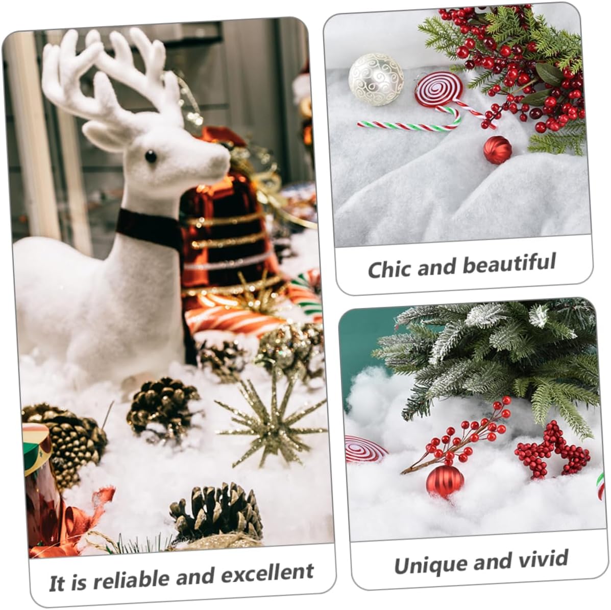 Ciieeo 1sheet Artificial Snow Blanket for Christmas Decor Thick White Cotton Carpet for Party Snow Scene for Holiday Displays Photo Backdrops and Festive Decorations