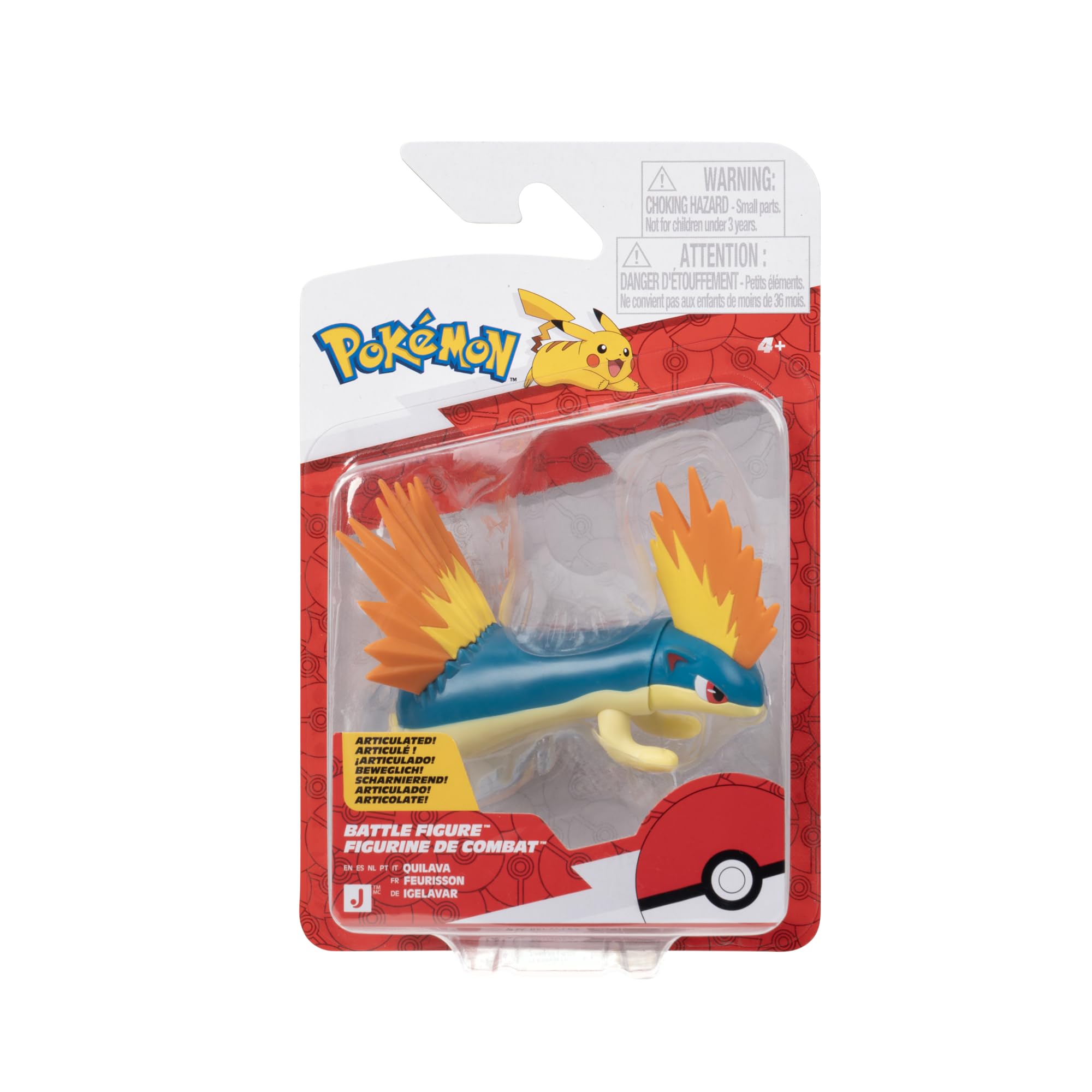 Pokémon Figura de Batalla PKW4532 Quilava, Juguete Oficial de Pokemon para niños a Partir de 4 años