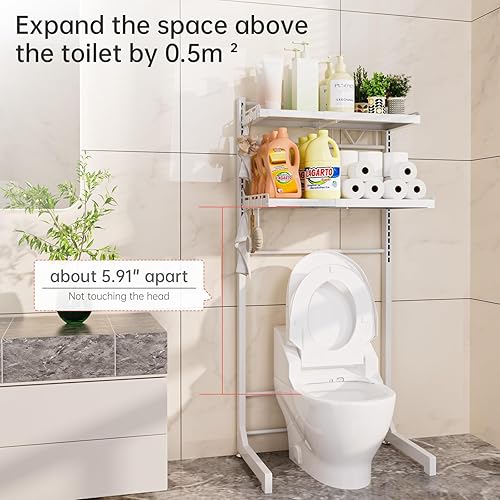 Miniatura 5 de Estantes de acero al carbono para lavadora y secadora, mamparo de 3 niveles para almacenamiento y organización de lavandería, estante de ahorro