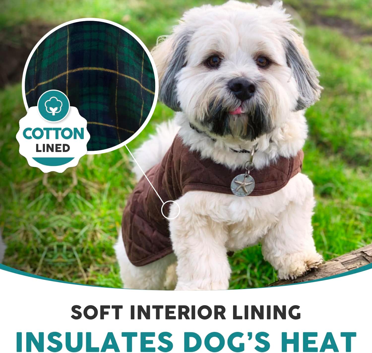 Embark Pets Wax Dog Jacket - Dog Coat to Keep Cozy on Cold Winter Days, Made from Cotton & Polyester, Water Resistant Dog Jackets for Large Dogs, Our Dog Winter Coat Comes in 4 Sizes (Small, Brown)