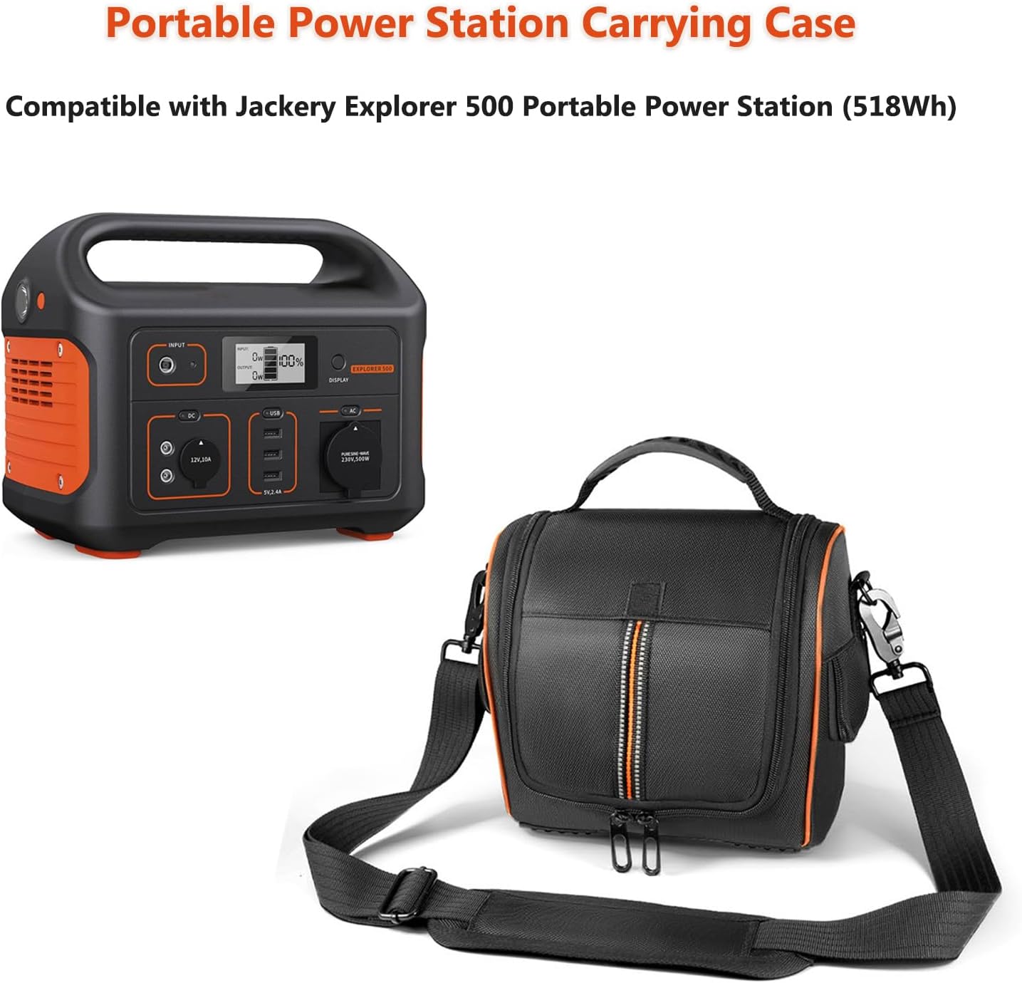 Carrying Bag Compatible with Jackery Explorer 500 Portable Power Station (518Wh), Travel Storage Case with Ventilated Windows For Outdoor Solar Generator and Accessories image 2