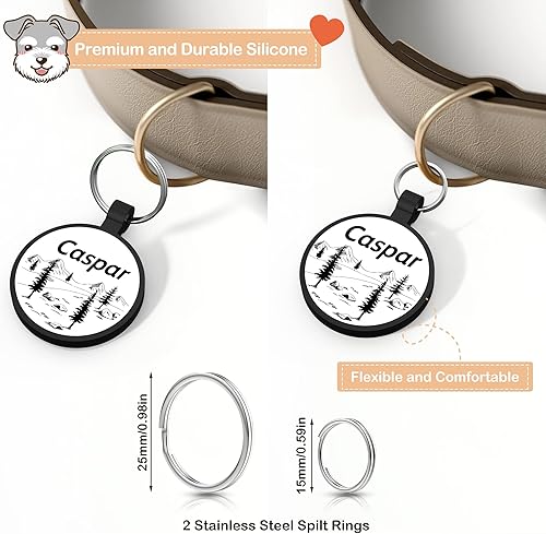 Miniatura 5 de Placa de identificación silenciosa de silicona para perro, no más tintineos y resistente al agua, etiqueta de identificación personalizada para