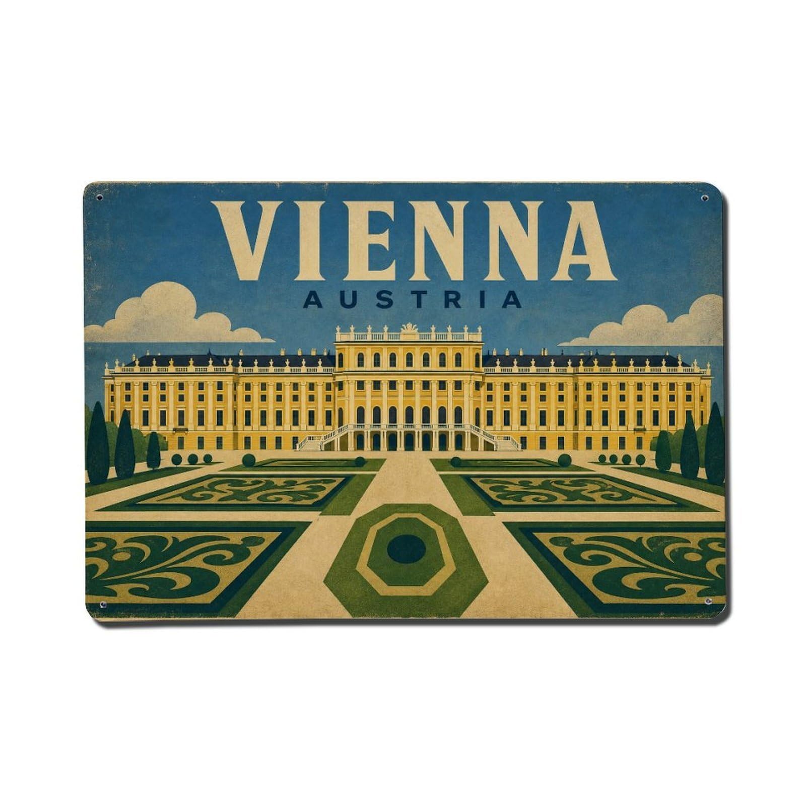 Retro Travel Austria Vienna Metal Tin Sign