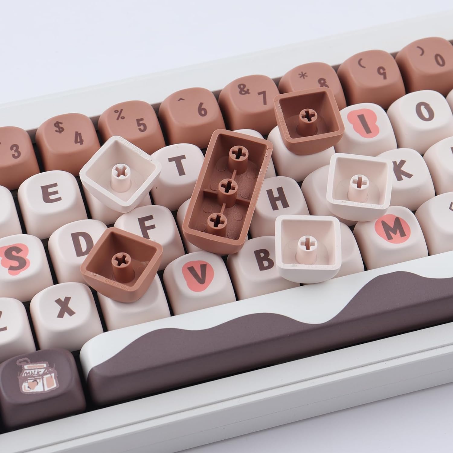 JakeTsai MOA Profile Lot de Touches PBT 60%, 136 Touches Personnalisées par Sublimation ANSI compatibles avec Cherry MX Switch Clavier Mécanique