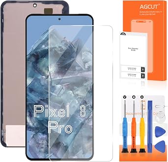 OLED for Google Pixel 8 Pro Screen Replacement for Google Pixel 8 Pro 5G LCD Display GC3VE G1MNW Screen Touch Digitizer Assembly Repair Part Without Frame with Fingerprint Function