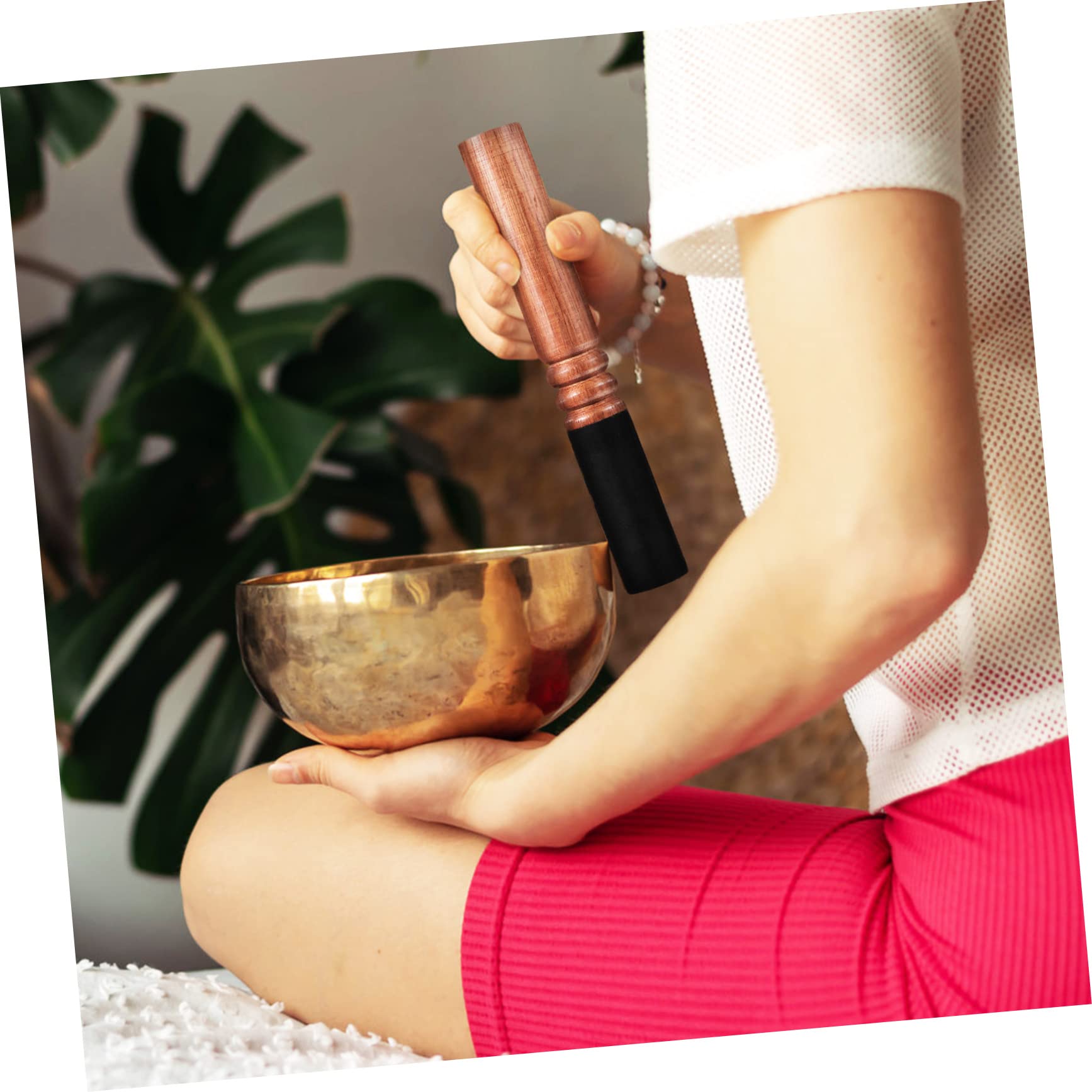 Toyvian Gummi Saugnapf Hebegriff für Buddha Klangschale Saugsystem aus Widerstandsfähigem Gummi mit Lederumwickeltem Stiel Kompakt und Tragbar für Meditationsschalen