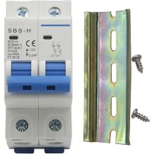 ZOOKOTO 25 Amp Doble-Pole DC Circuit Breaker ، Miniature Circuit Breaker ، 2 Poles 500V DC 25A Isolator for Solar Panels PV System ، Termal Magnetic Trip ، DIN Rail Mounting 25A