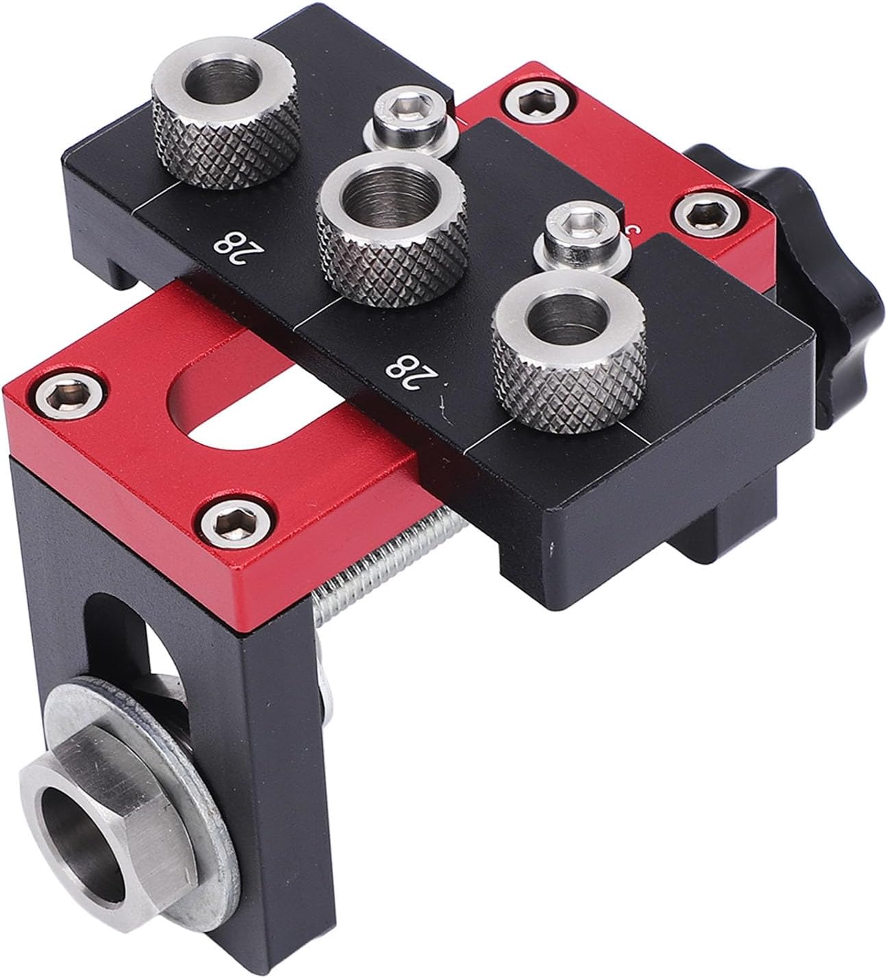 3 in 1 Pocket Hole Jig Kit, Aluminum Alloy Dowel Woodworking Puncher Drill Locator with Adjustable Height for Home Repairs and Renovation Tasks