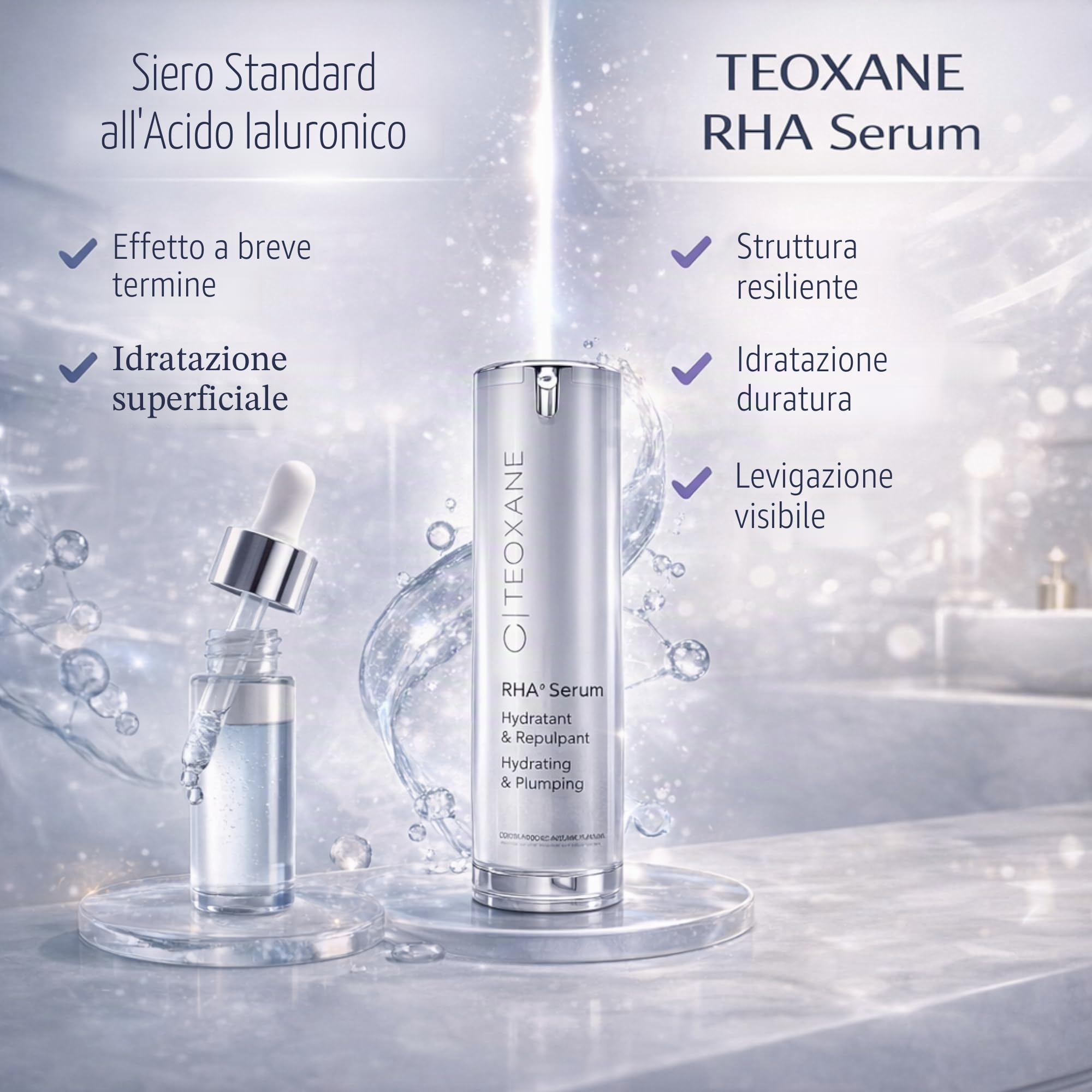 TEOXANE RHA Siero – hyaluron siero altamente concentrato | siero anti-invecchiamento con acido ialuronico | siero viso anti invecchiamento per la massima umidità | effetto filler hyaluron & rughe