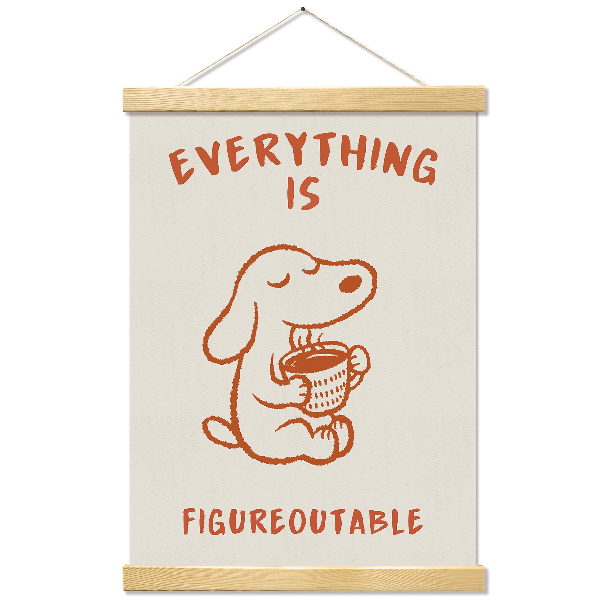 Kaderas Everything is Figureoutable Inspirational Wall Decor, Motivational Posters Wall Art with Wood Hanger, Positive Affirmation Gifts for Office, Bedroom, Classroom